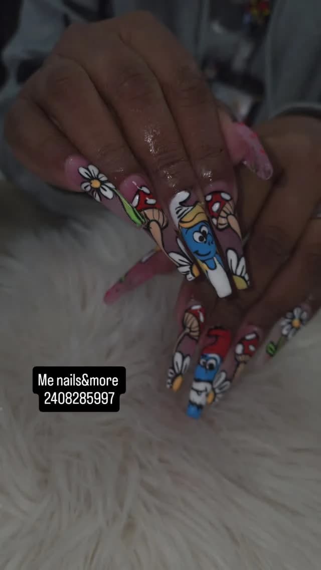 Character nail art from the Me Nails and More Instagram feed